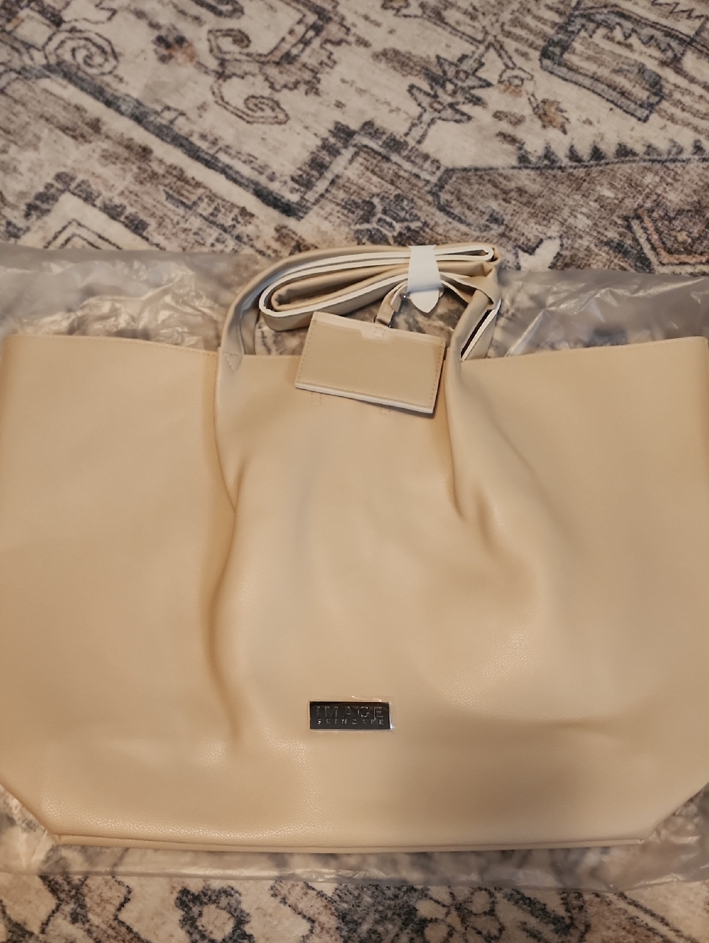 New IMAGE Skincare Cream Tote Bag with Adjustable Strap. Soft